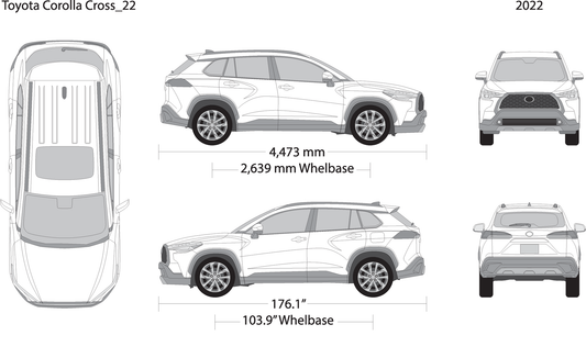 2022 Toyota Corolla Cross V22 Vehicle Wrap Template