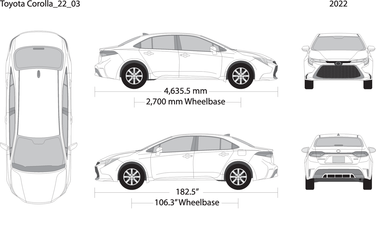 2022 Toyota Corolla V03 Vehicle Wrap Template