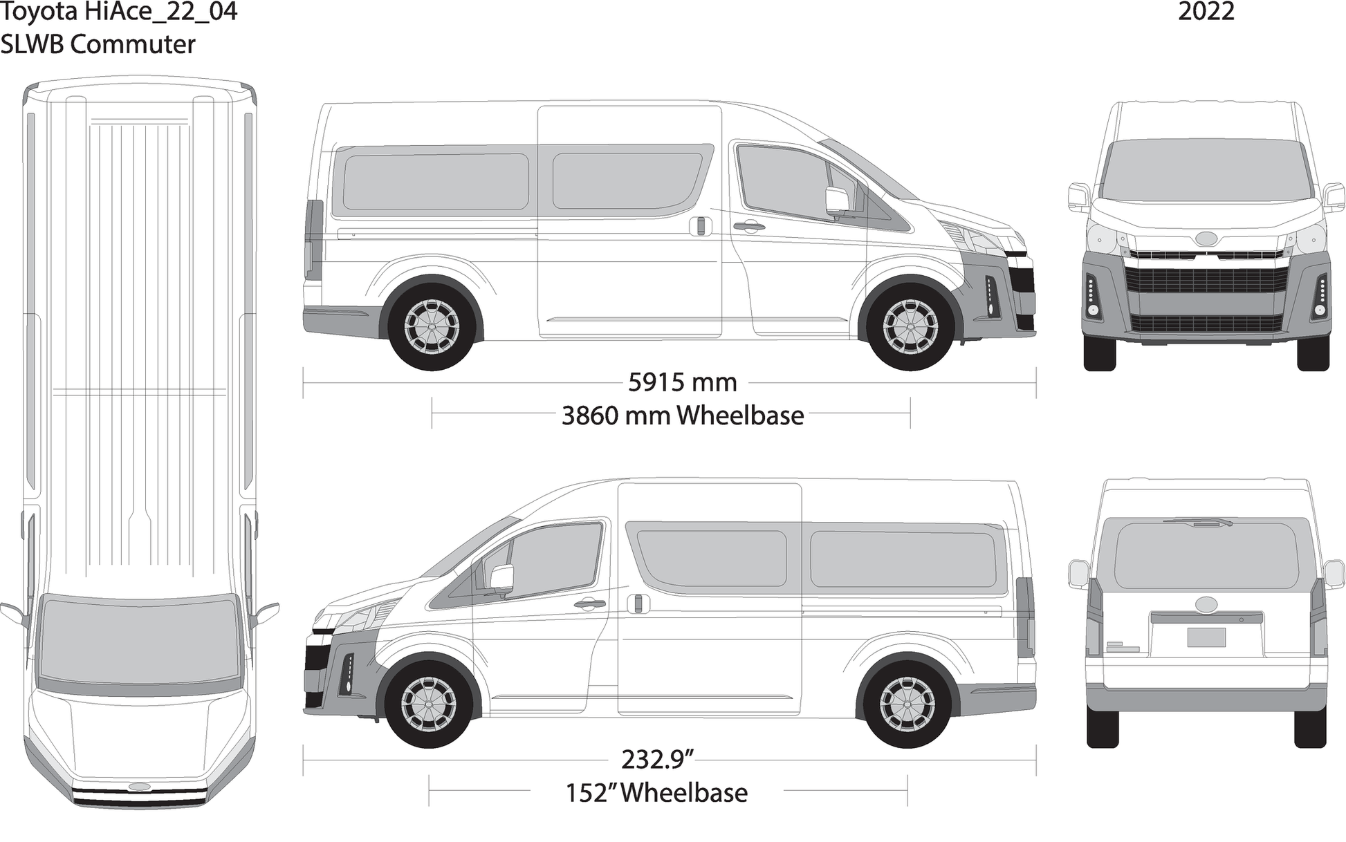 2022 Toyota Hiace V04 Vehicle Wrap Template