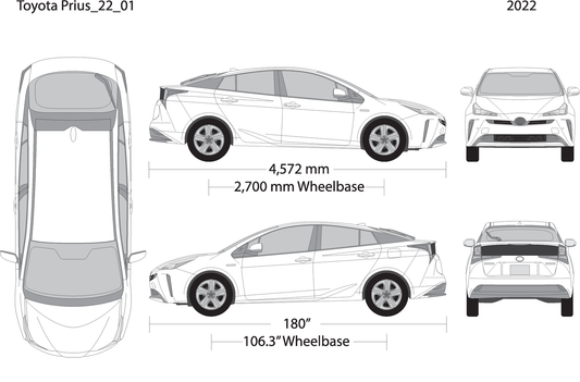 2022 Toyota Prius V01 Vehicle Wrap Template