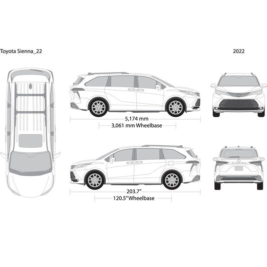 2022 Toyota Sienna V22 Vehicle Wrap Template