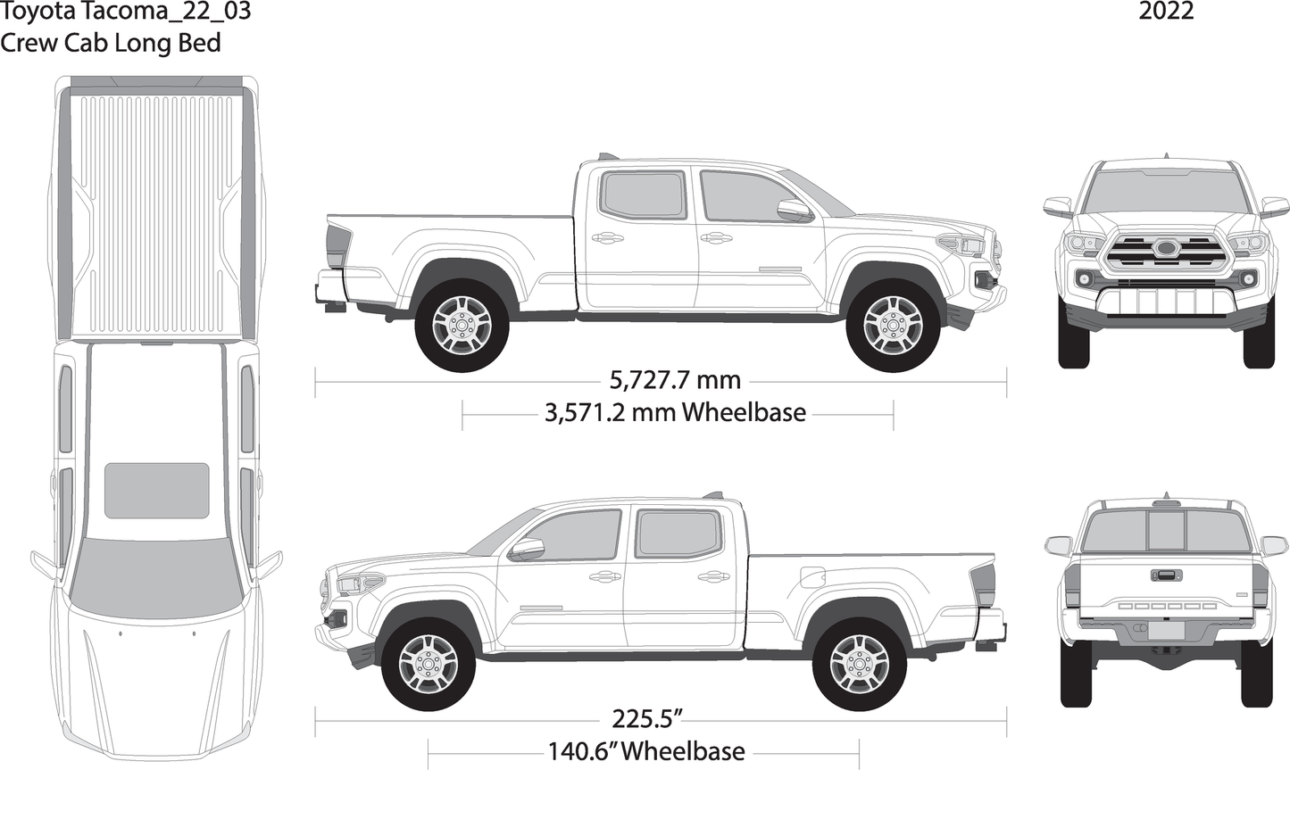 2022 Toyota Tacoma V03 Vehicle Wrap Template