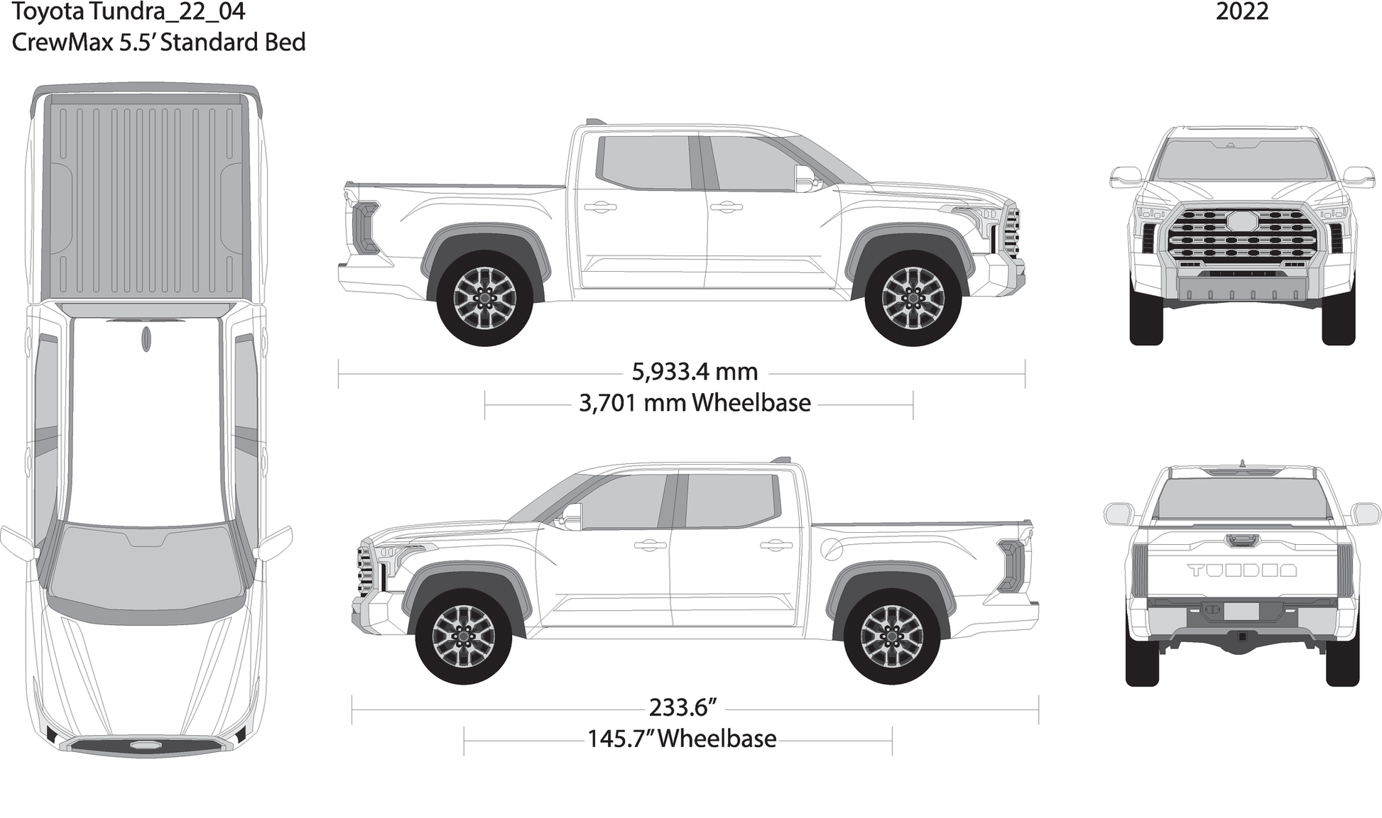2022 Toyota Tundra V04 Vehicle Wrap Template