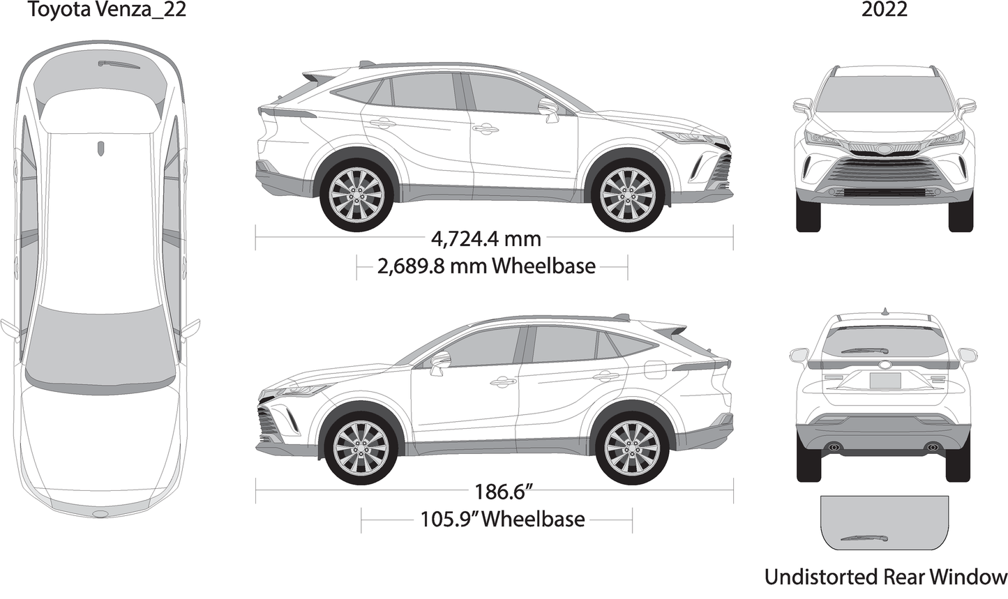 2022 Toyota Venza V22 Vehicle Wrap Template