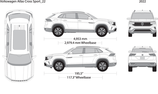 2022 Volkswagen Atlas Cross Sport V22 Vehicle Wrap Template