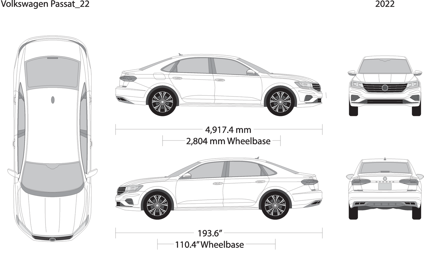 2022 Volkswagen Passat V22 Vehicle Wrap Template