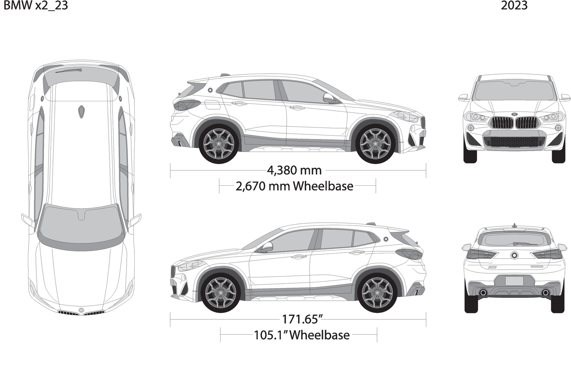 2023 Bmw X2 V23 Vehicle Wrap Template