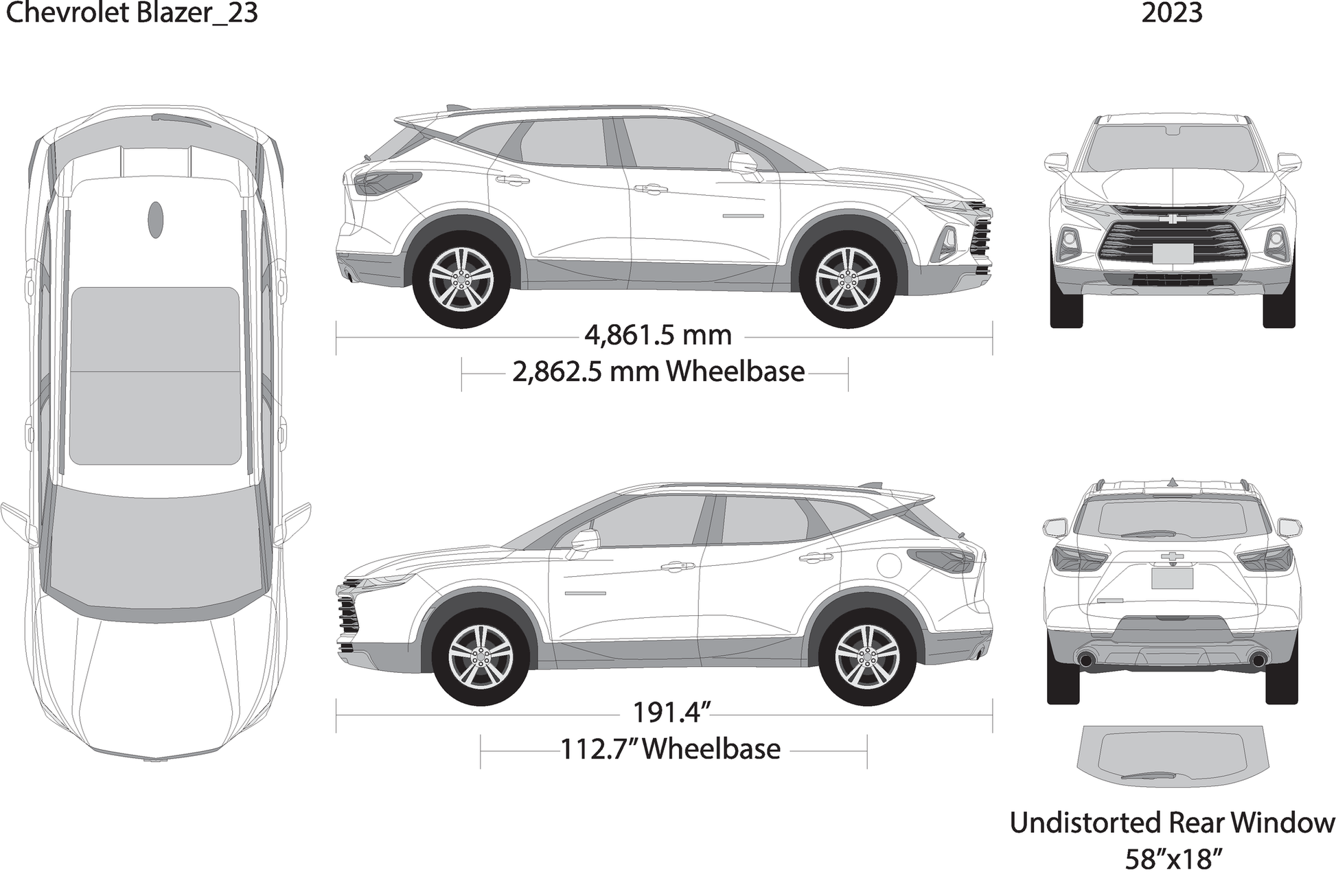 2023 Chevy Blazer V23 Vehicle Wrap Template