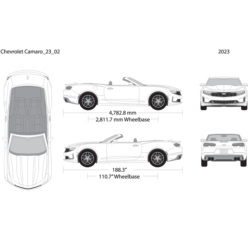 2023 Chevy Camaro V02 Vehicle Wrap Template