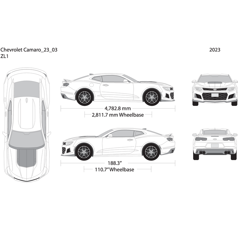 2023 Chevy Camaro V03 Vehicle Wrap Template