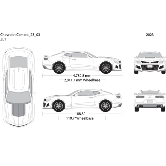2023 Chevy Camaro V03 Vehicle Wrap Template
