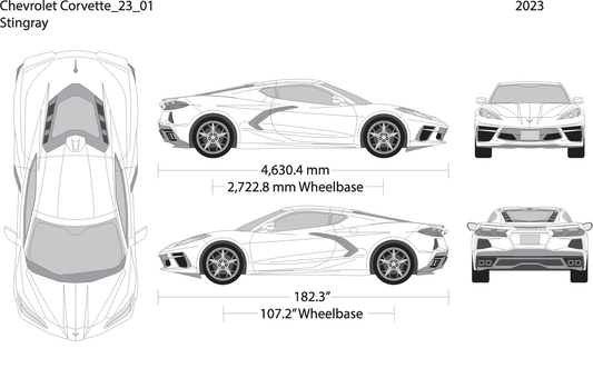 2023 Chevy Corvette V23 Vehicle Wrap Template