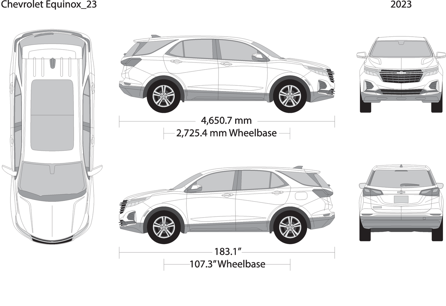 2023 Chevy Equinox V23 Vehicle Wrap Template