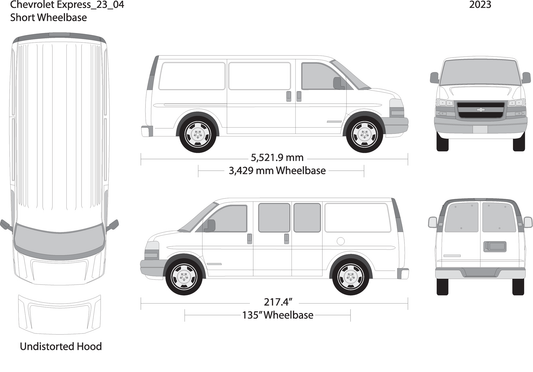 2023 Chevy Express V04 Vehicle Wrap Template