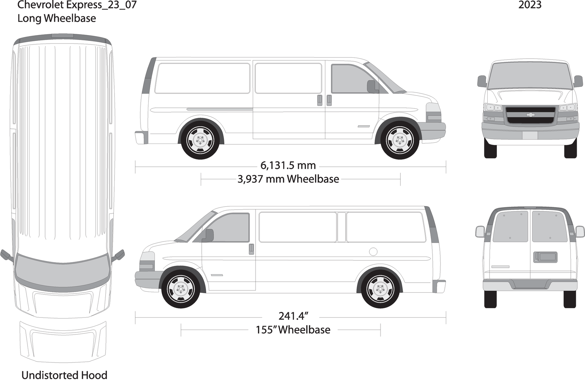2023 Chevy Express V07 Vehicle Wrap Template