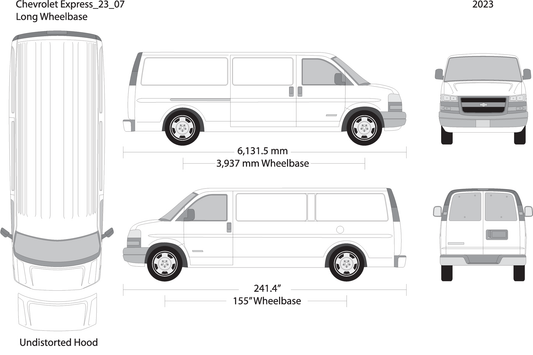 2023 Chevy Express V07 Vehicle Wrap Template