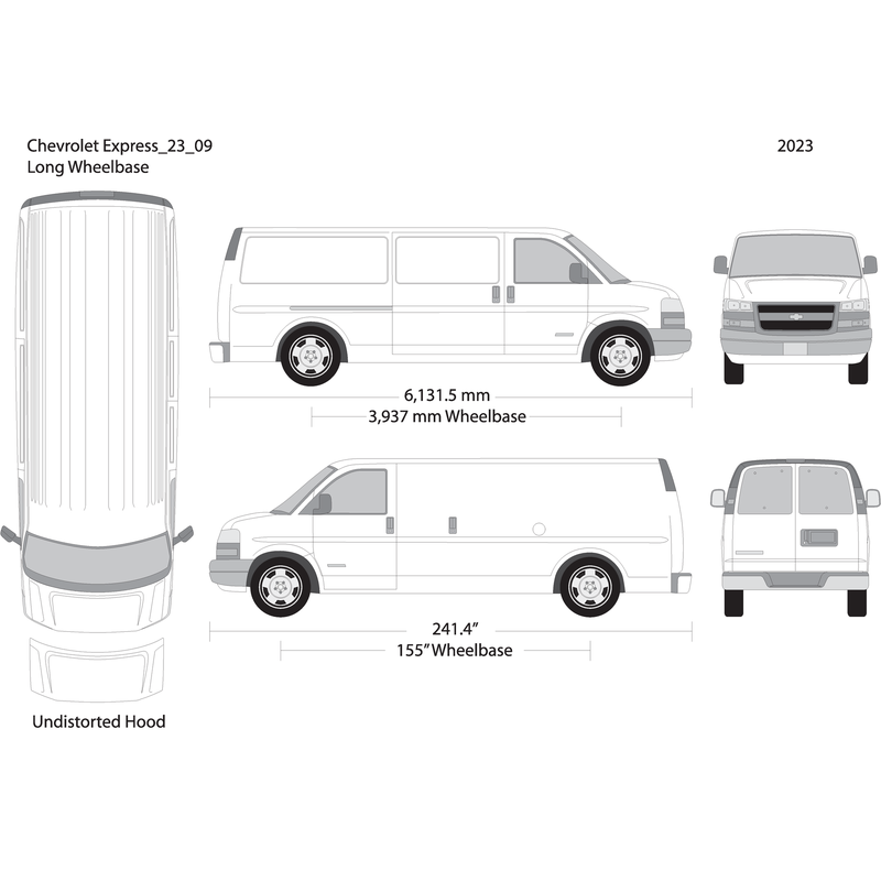 2023 Chevy Express V09 Vehicle Wrap Template