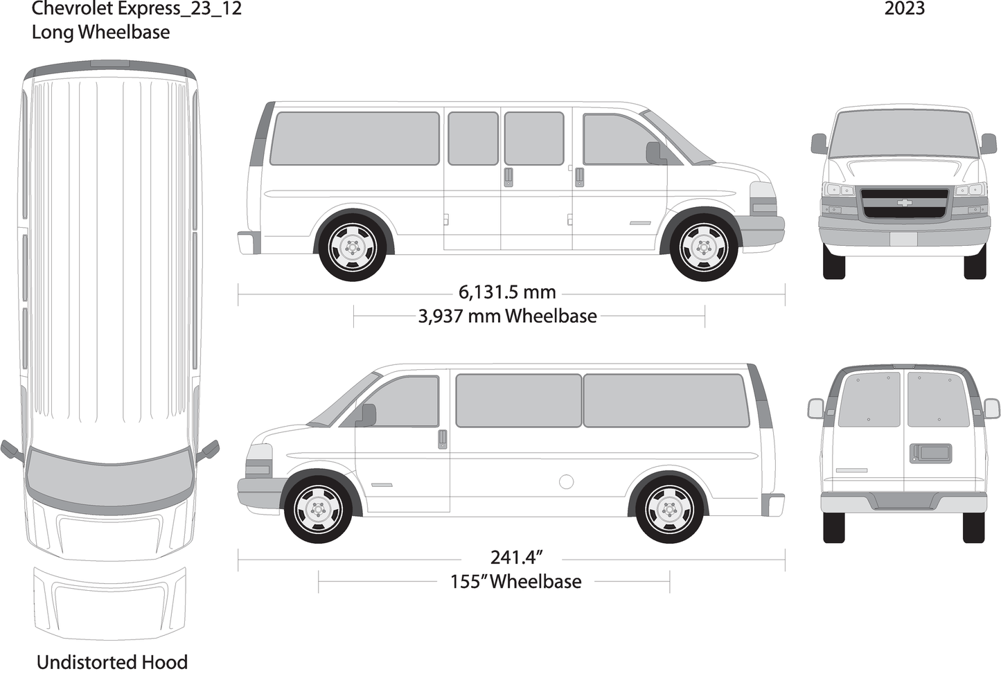 2023 Chevy Express V12 Vehicle Wrap Template