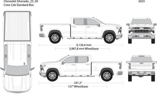 2023 Chevy Silverado 1500 V05 Vehicle Wrap Template