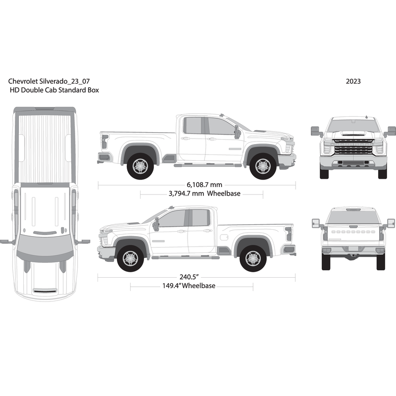 2023 Chevy Silverado 2500 3500 Hd V07 Vehicle Wrap Template