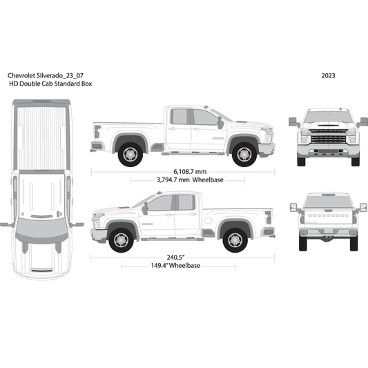 2023 Chevy Silverado 2500 3500 Hd V07 Vehicle Wrap Template