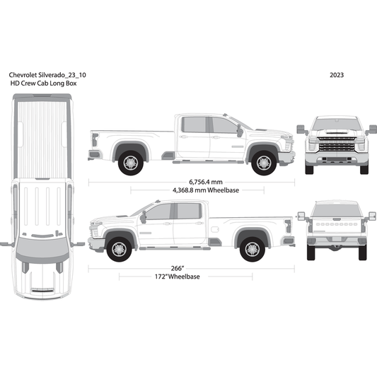 2023 Chevy Silverado 2500 3500 Hd V10 Vehicle Wrap Template