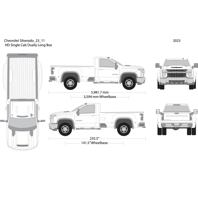 2023 Chevy Silverado 2500 3500 Hd V11 Vehicle Wrap Template