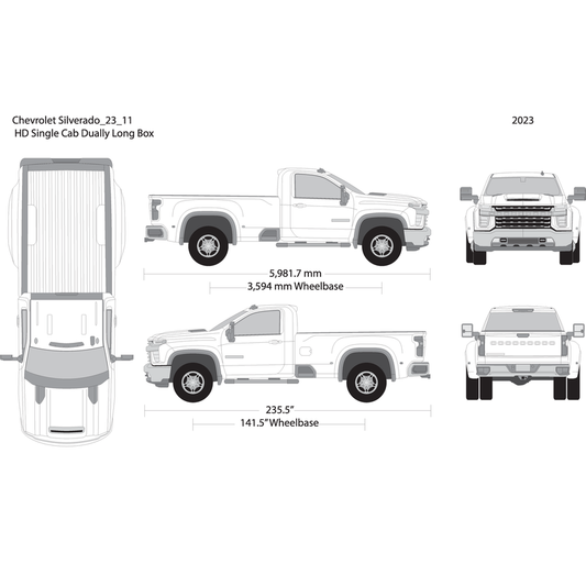 2023 Chevy Silverado 2500 3500 Hd V11 Vehicle Wrap Template