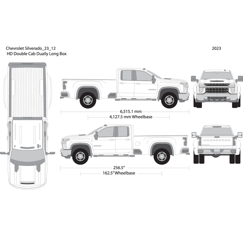 2023 Chevy Silverado 2500 3500 Hd V12 Vehicle Wrap Template