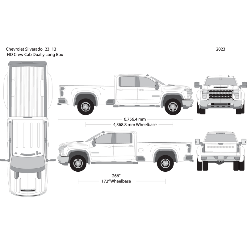 2023 Chevy Silverado 2500 3500 Hd V13 Vehicle Wrap Template