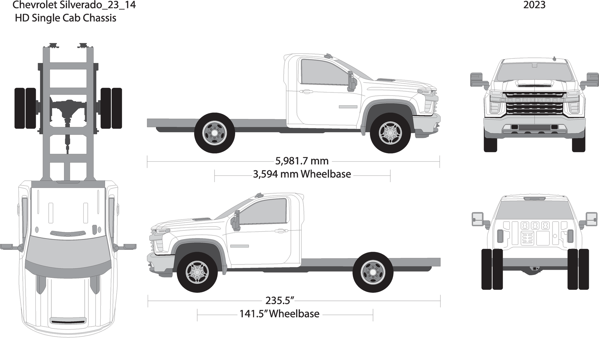 2023 Chevy Silverado 2500 3500 Hd V14 Vehicle Wrap Template