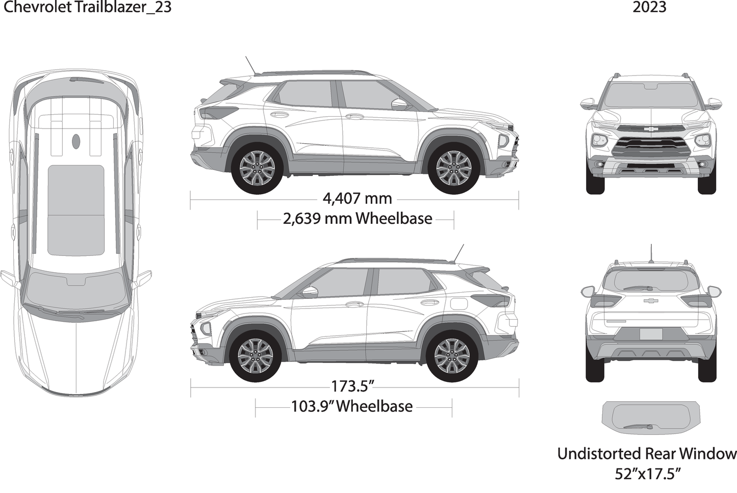 2023 Chevy Trailblazer V23 Vehicle Wrap Template