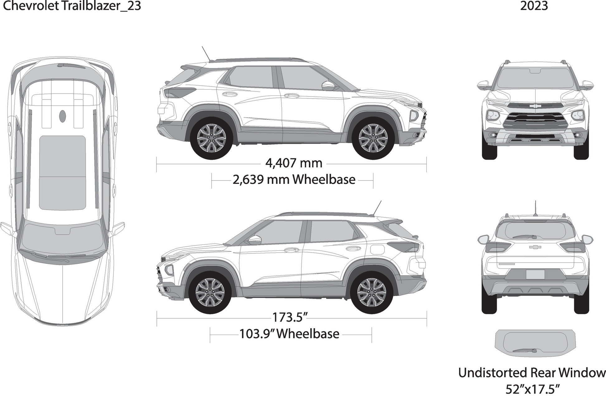 2023 Chevy Trailblazer V23 Vehicle Wrap Template