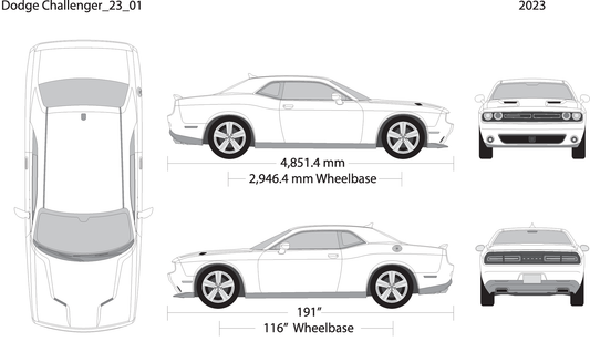 2023 Dodge Challenger V23 Vehicle Wrap Template