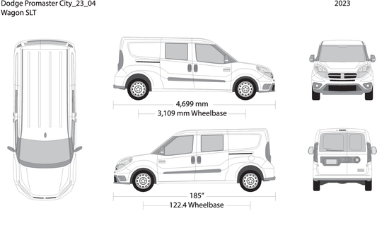 2023 Dodge Promaster City V04 Vehicle Wrap Template