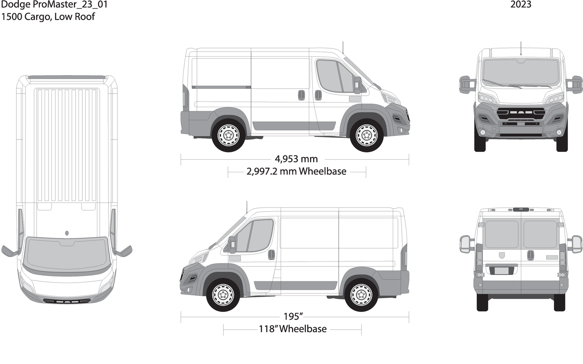 2023 Dodge Promaster V01 Vehicle Wrap Template