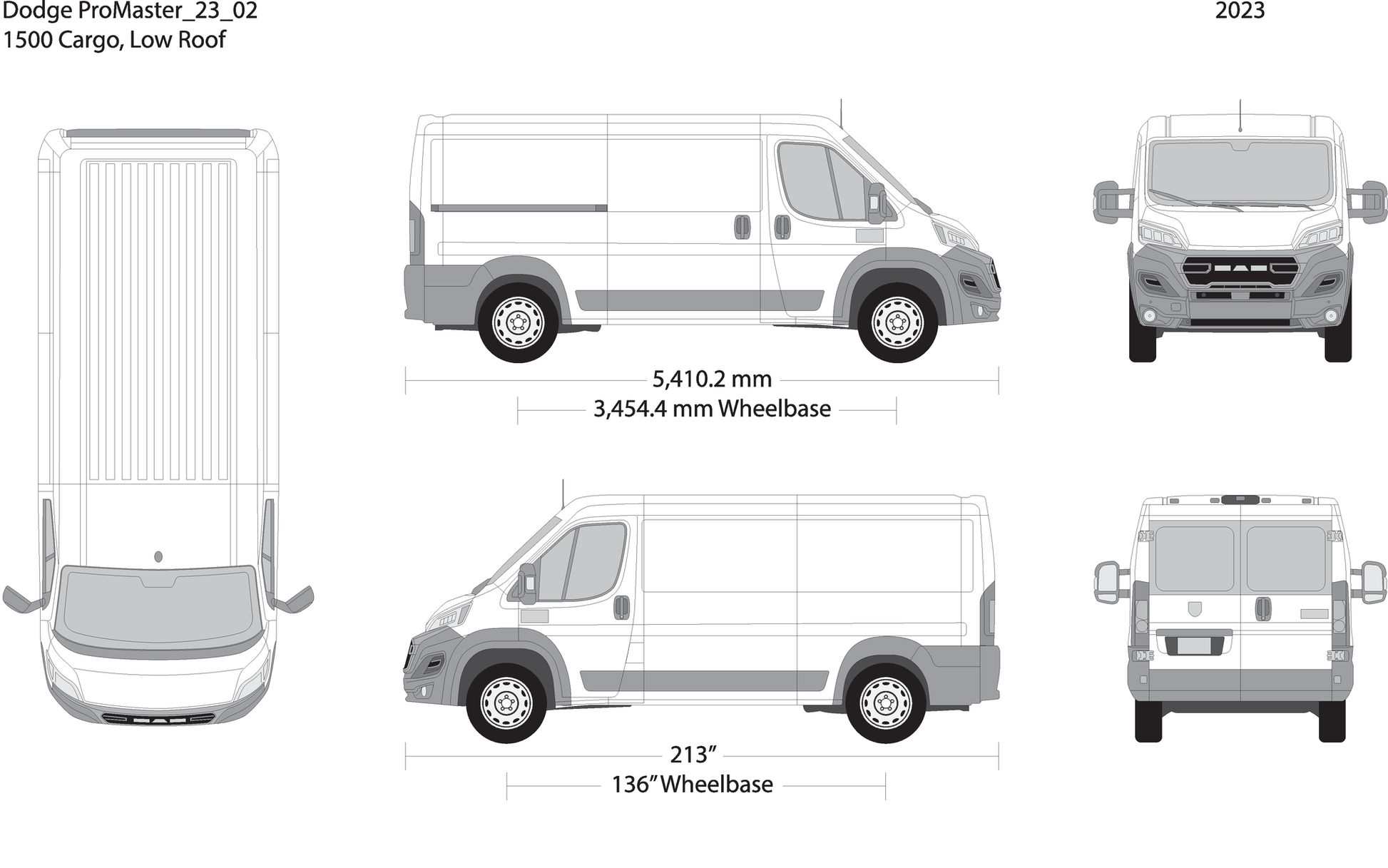 2023 Dodge Promaster V02 Vehicle Wrap Template