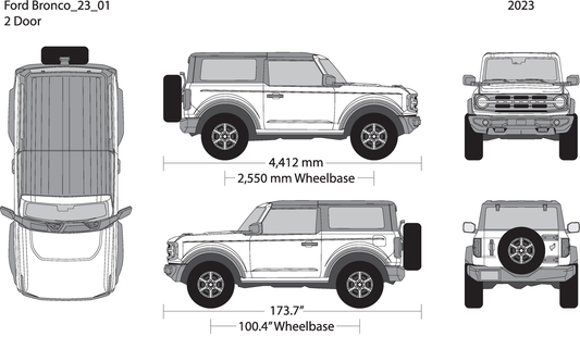 2023 Ford Bronco V01 Vehicle Wrap Template