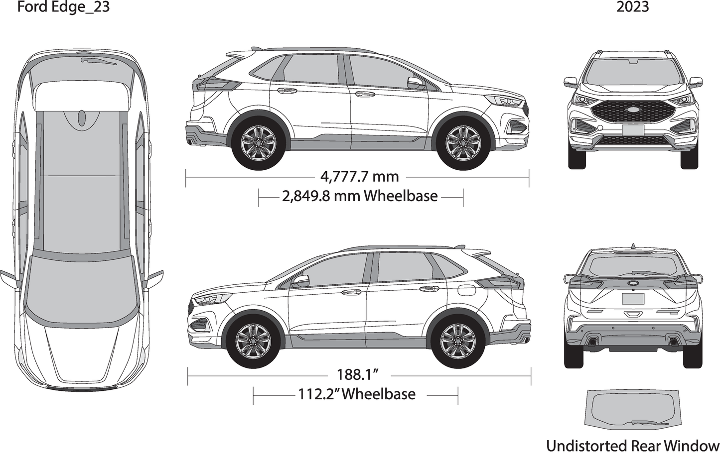 2023 Ford Edge V23 Vehicle Wrap Template