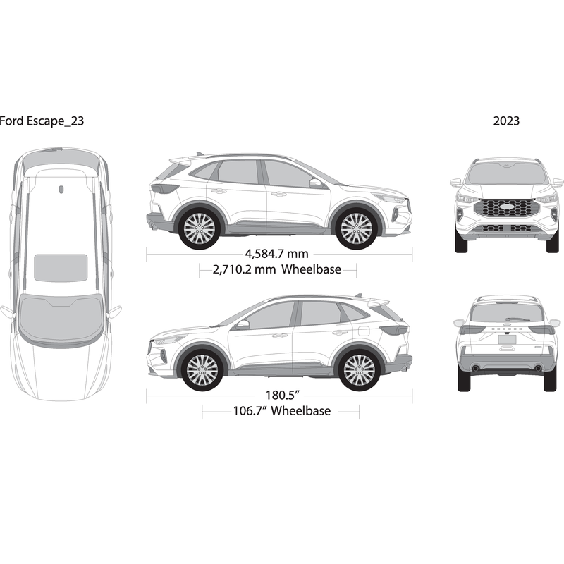 2023 Ford Escape V01 Vehicle Wrap Template