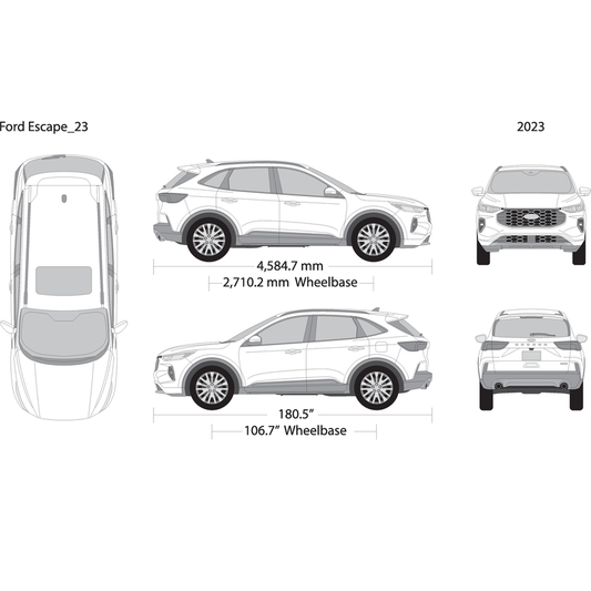 2023 Ford Escape V01 Vehicle Wrap Template