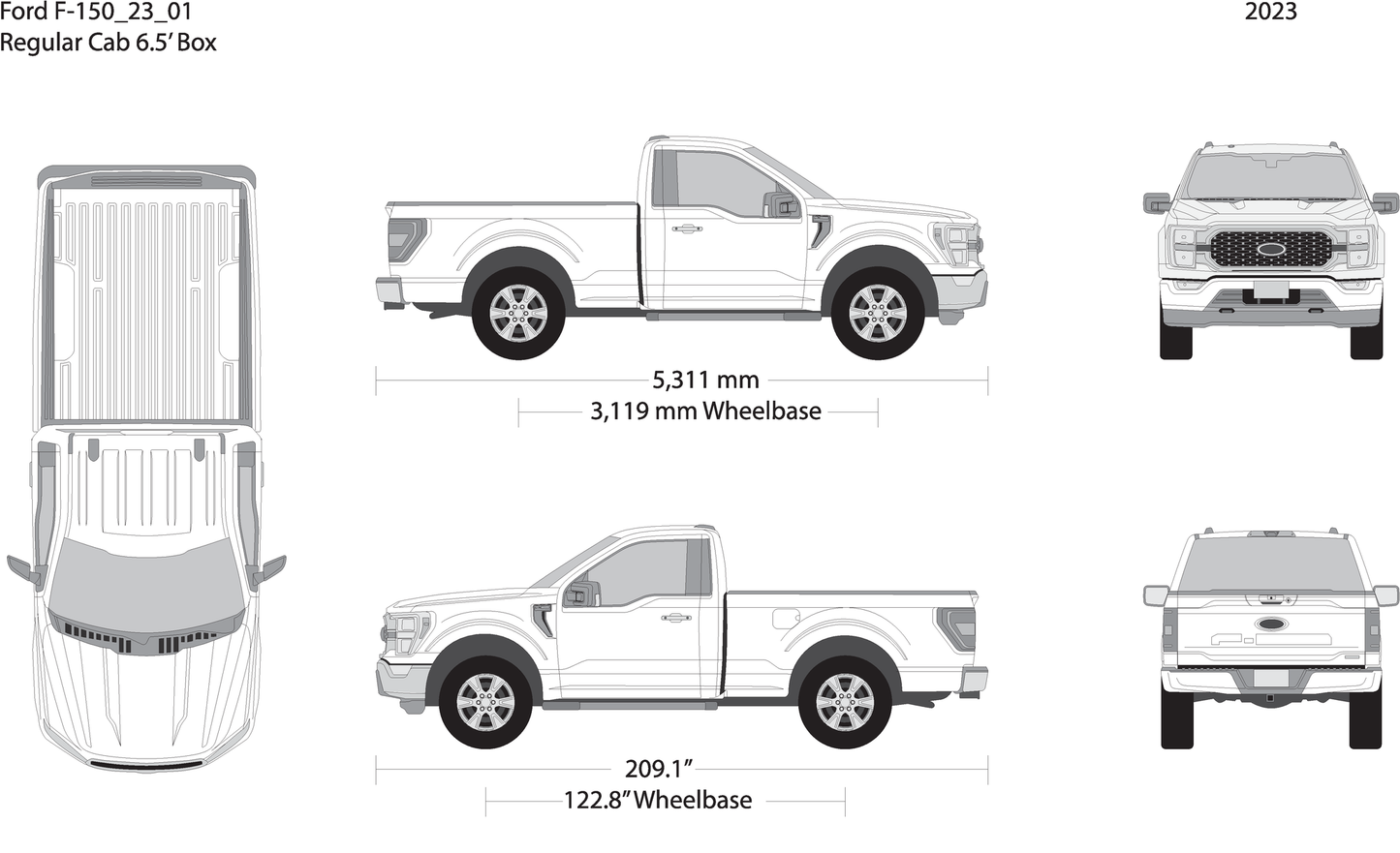2023 Ford F 150 V01 Vehicle Wrap Template