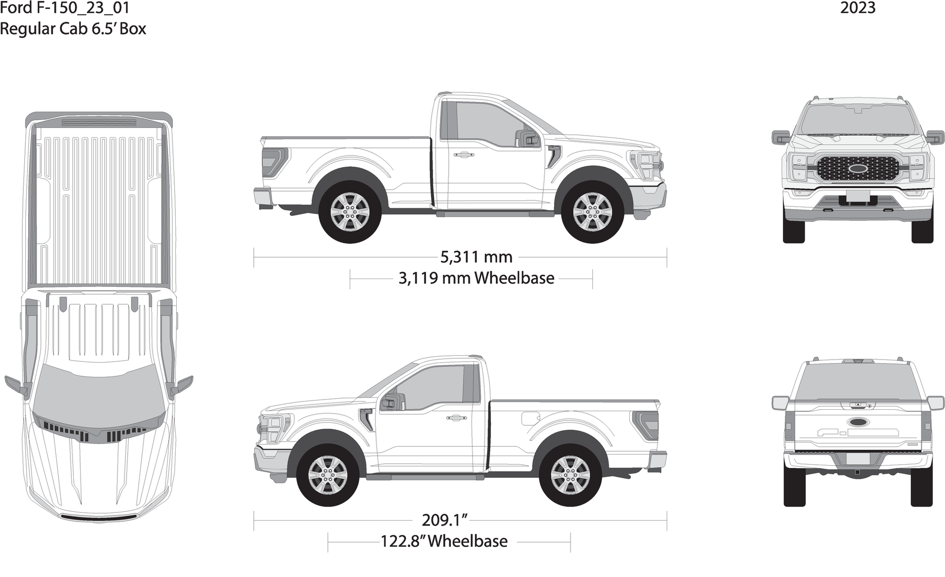 2023 Ford F 150 V01 Vehicle Wrap Template