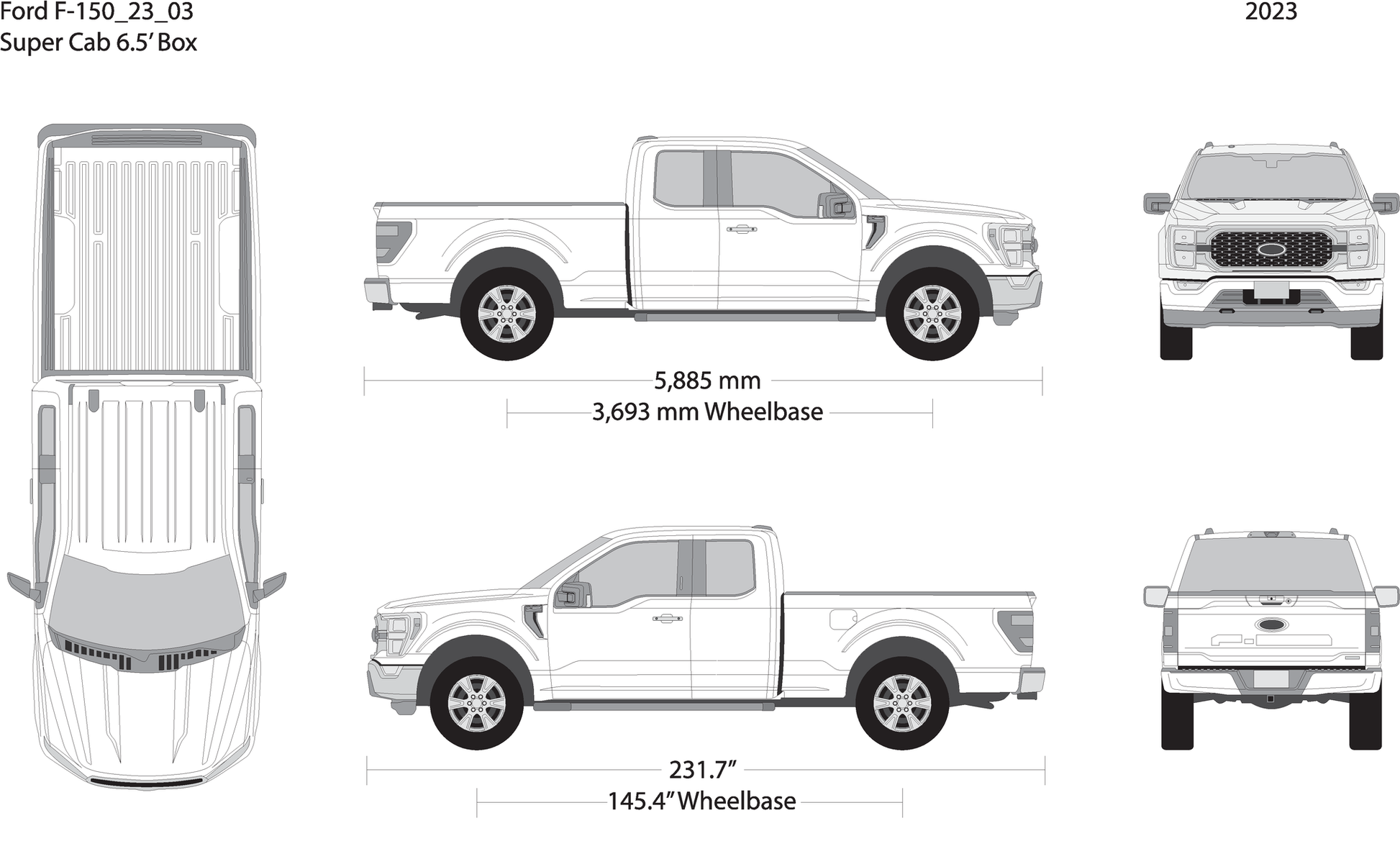 2023 Ford F 150 V03 Vehicle Wrap Template
