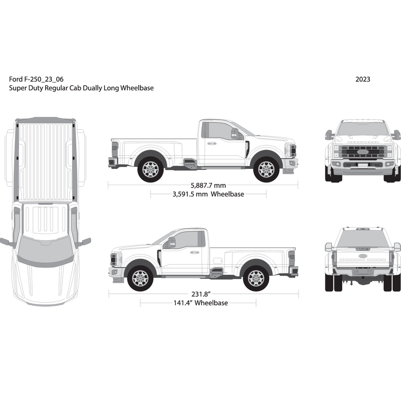 2023 Ford F 250 V06 Vehicle Wrap Template