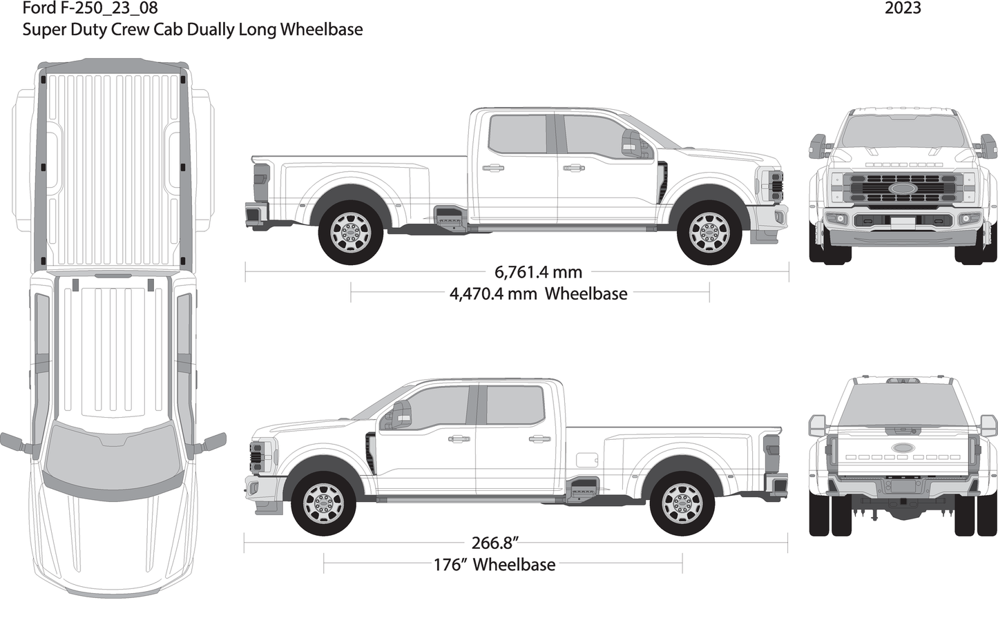 2023 Ford F 250 V08 Vehicle Wrap Template