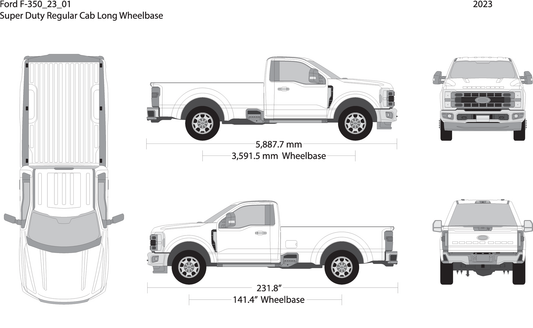 2023 Ford F 350 V01 Vehicle Wrap Template