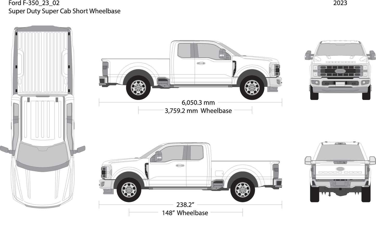 2023 Ford F 350 V02 Vehicle Wrap Template