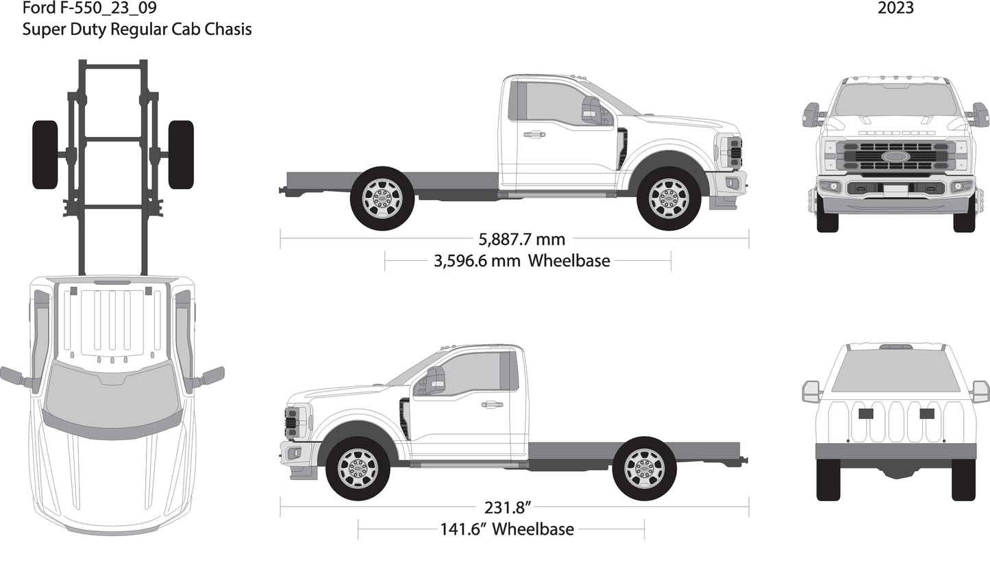 2023 Ford F 550 V09 Vehicle Wrap Template