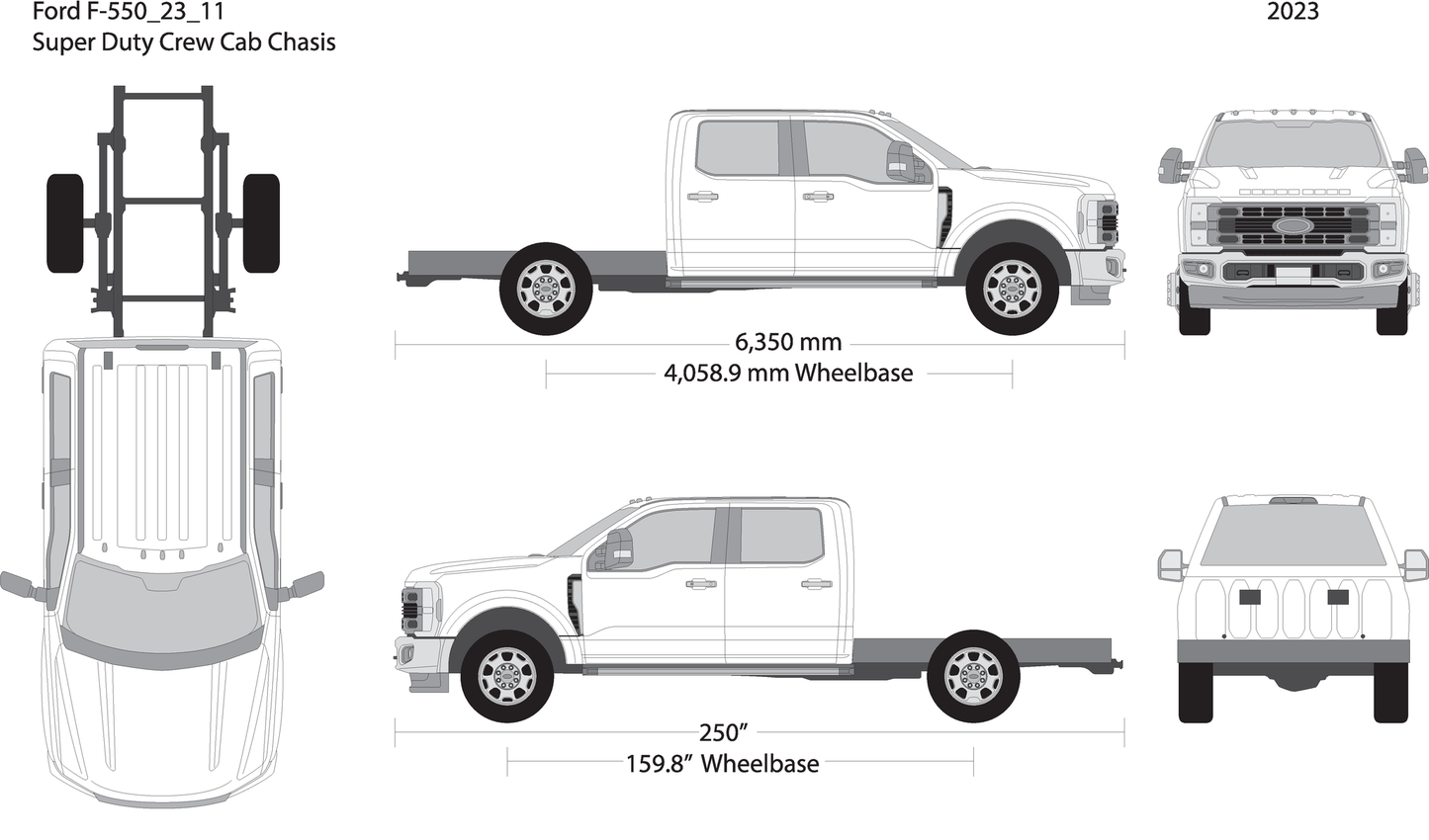 2023 Ford F 550 V11 Vehicle Wrap Template